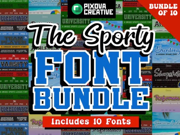 Sport Bundle: 10 Dynamic Typefaces for High-Impact Projects