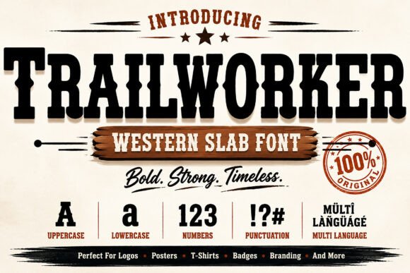 Trailworker: The Bold Slab Font for Authentic Western Design